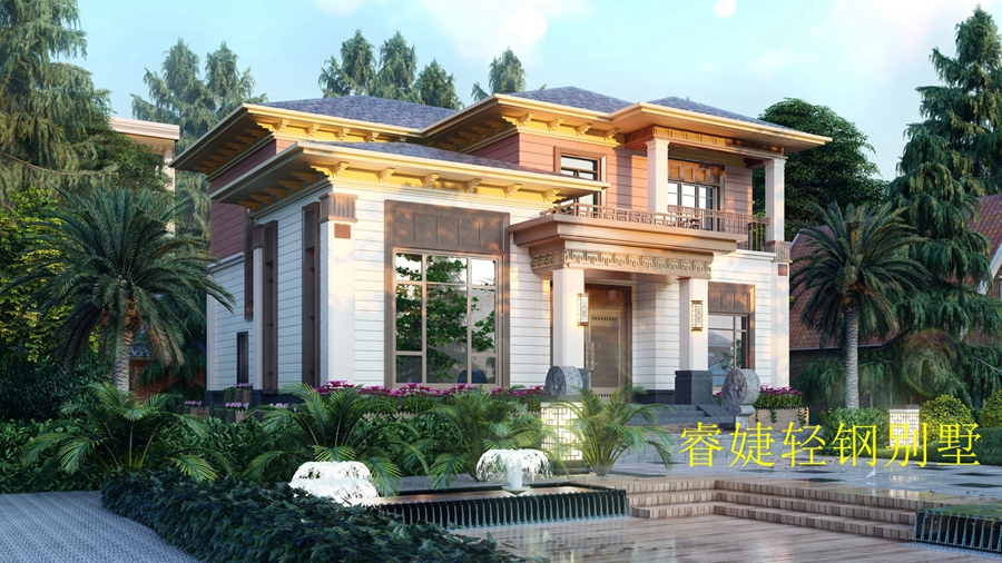 鄉(xiāng)村輕鋼龍骨別墅大概多少錢一棟？(圖2)