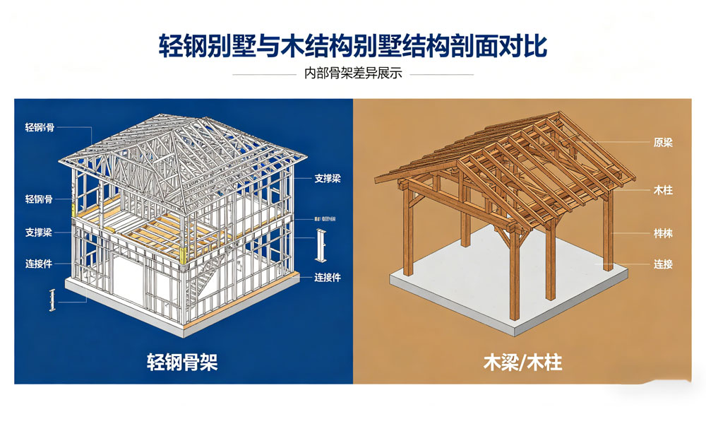 輕鋼別墅VS木結構別墅：海外市場的耐用性優勢分析(圖1)